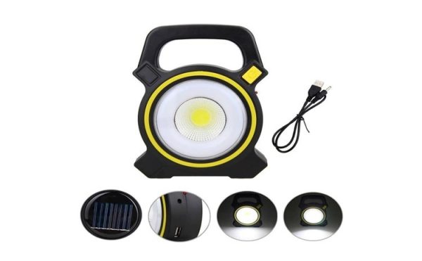 Lanterna reincarcabila LED COB , 1 x USB, incarcare solara