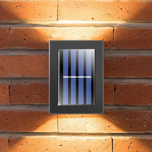 Set 2 x lampi solare pentru perete exterior, iluminare sus-jos