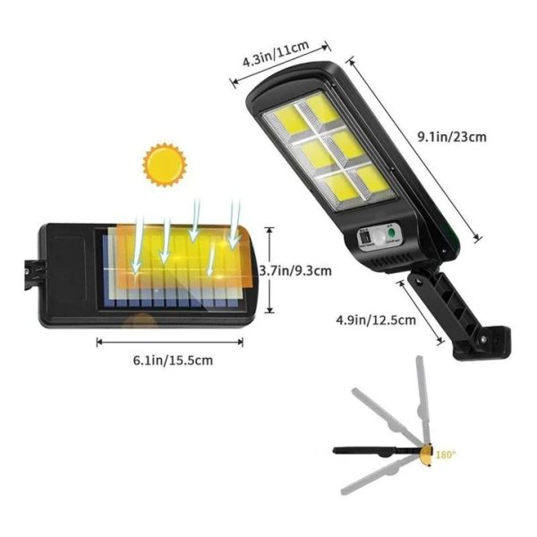 Set 2 x Lampa cu Incarcare Solara 90W, 120 LED-uri COB