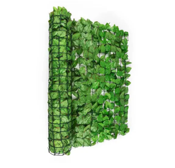 Gard artificial verde cu frunze, 300x100cm