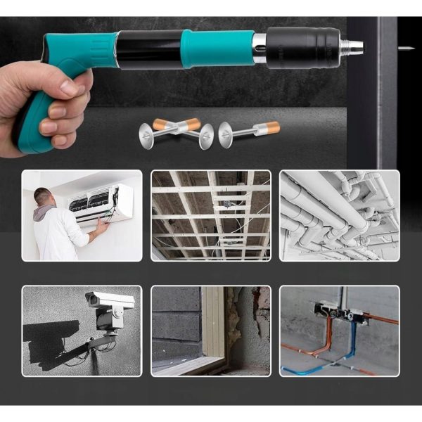 Kit pistol manual pentru fixare nituri/ cuie, Accesorii + 50 Cuie CADOU
